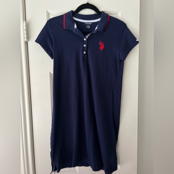 Navy with red and white detail Polo dress - Picture 1 of 2